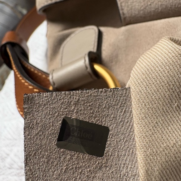 Chloe Lexa Crossbody Medium Bag Beige Suede - Picture 12 of 12